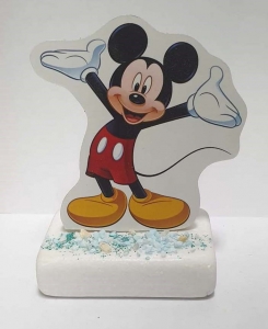 Μπομπονιερα βαπτισης βοτσαλο ξύλινο Mickey Disney Μίκυ
