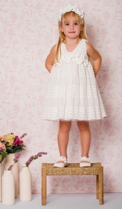 Βαπτιστικά ρούχα κορίτσι φόρεμα Neonato εκρού