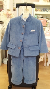 βαπτιστικο κοστουμι για αγορι μπουφαν σακάκι μάο χειμερινο κοτλέ σιέλ Neonato