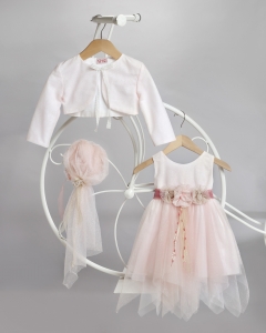 Βαπτιστικά ρούχα  για κορίτσι new life φόρεμα σάπιο μήλο