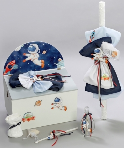 Σέτ βαπτισης πακέτο για αγόρι καναπεδάκι θέμα διάστημα πλανήτες