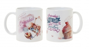 Μπομπονιέρα βάπτισης κεραμική κούπα cupcake