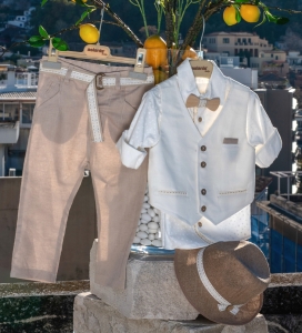 Βαπτιστικο κοστούμι Aslanis Ασλάνης γιλέκο γιά αγόρι ολοκληρωμένο πακέτο βάπτισης