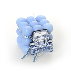μπομπονιερα βάπτισης αρωματικό κερί bubble jeep αυτοκίνητο σχέδιο Dior