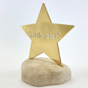 Μπομπονιερα βαπτισης βοτσαλο αστερι little star