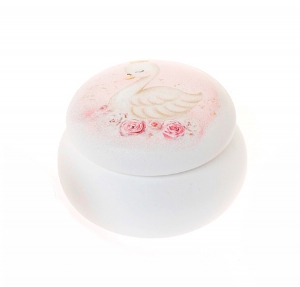 Μπομπονιερα μπιζουτιέρα μακαρόν κύκνος