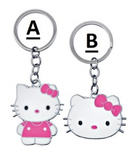 μπομπονιερα βαπτισης μεταλλικο μπρελόκ Hello Kitty