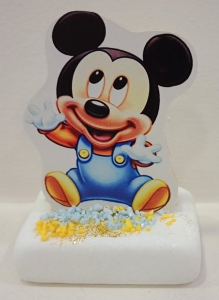 Μπομπονιέρα βάπτισης βότσαλο ξύλινο Μίκυ Walt Disney