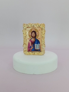 Μπομπονιερα βαπτισης βοτσαλο εικόνα Παναγία Χριστός