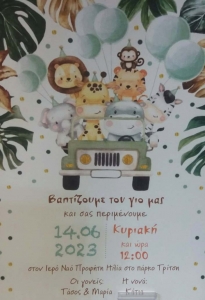 προσκλητηριο βαπτισης για αγόρι σαφάρι ζώα της ζούγκλας