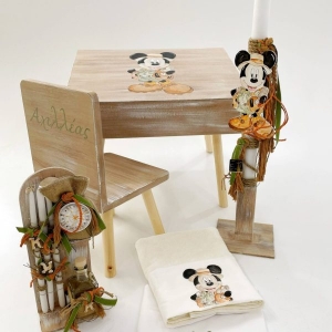 Σέτ βαπτισης αγόρι Ελενα Μανάκου θρανιο traveller mickey Μίκυ