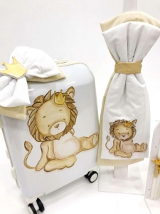 Σέτ βαπτισης αγόρι τρολευ Μανάκου lion king κορώνα βασιλιάς