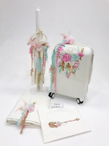 Σέτ βαπτισης κορίτσι Ελενα Μανάκου τρολεϋ Colourful Dreamcatcher Ονειροπαγίδα