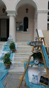 Στολισμός εκκλησίας βάπτισης κορίτσι με γάζες μάτι