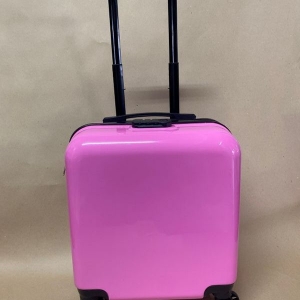 κουτι βαπτισης βαλίτσα τρόλεϋ ρόζ γυαλιστερή