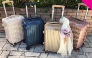κουτι βαπτισης για αγορι κορίτσι τσάντα βαλίτσα τρόλεϋ εκρού μπλέ μπεζ ροζ χρυσό
