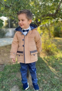 Βαπτιστικά ρούχα αγόρι κουστούμι Mi chiammo μπουφαν χειμωνιάτικο