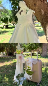 Βαπτιστικά ρούχα για κορίτσι τρόλεϋ κύκνος