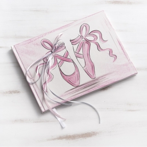 βιβλιο ευχων wishbook ευχολόγιο βαπτισης πουέντ ζωγραφισμένο στο χέρι για αγορι κοριτσι  θεμα βαπτισης μπαλαρίνα