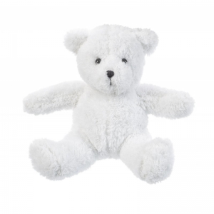 Μπομπονιερα βαπτισης  αρκουδάκι λούτρινο λευκό ζώα του δάσους