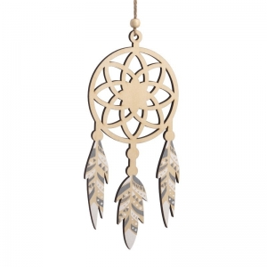 μπομπονιερα βαπτισης κρεμαστή ονειροπαγίδα λαδί με φτερά θεμα ethnic