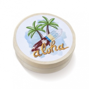 Μπομπονιερα βαπτισης κουτί ξύλινο aloha