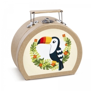 Μπομπονιέρα βάπτισης χάρτινο βαλιτσάκι toucan