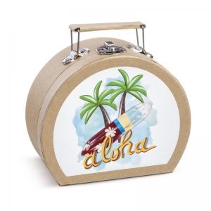 Μπομπονιέρα βάπτισης χάρτινο βαλιτσάκι aloha